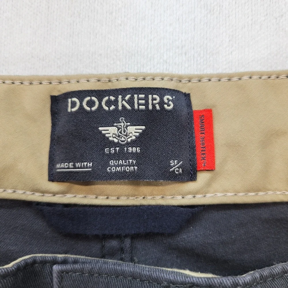 Dockers Chino Pants Mens 38x29 Charcoal Gray Straight Smart 360 Flex Stretch - Picture 7 of 13